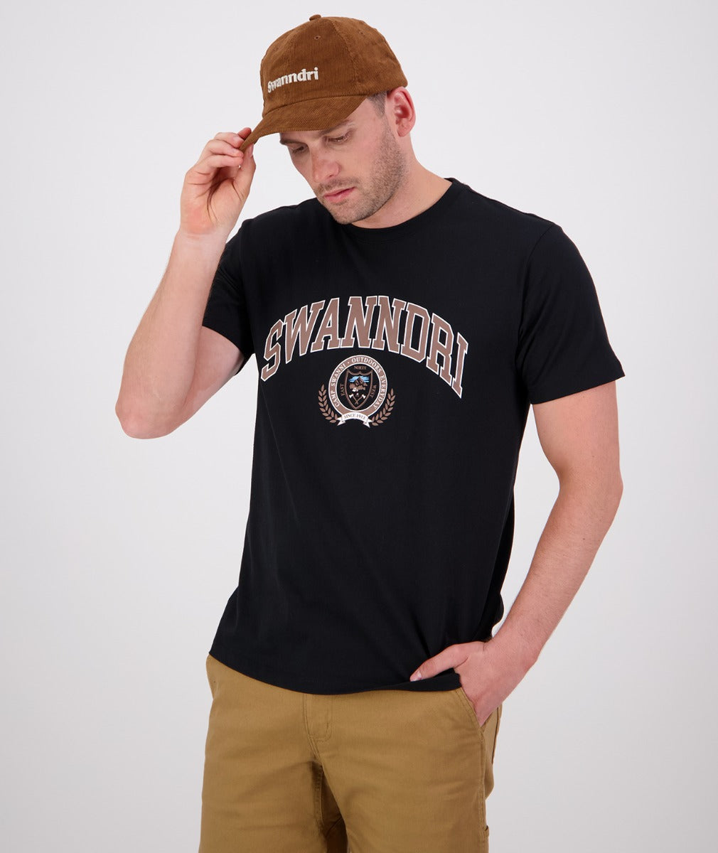 Swanndri Mens Graduate Printe Tee - Black/Nutshell