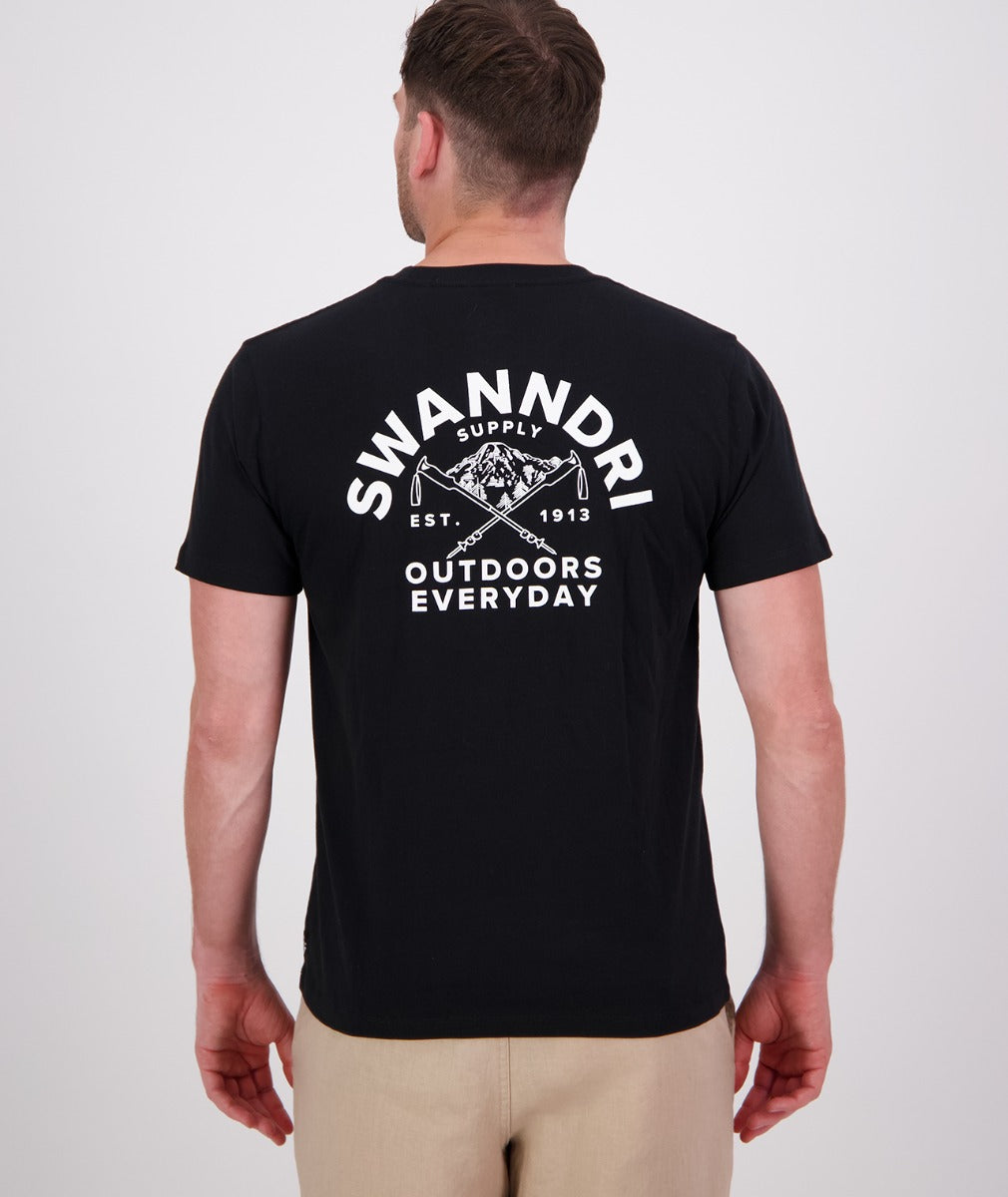 Swanndri Mens Trails Printed Tee - Black/White