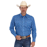 Roper Mens Amarillo Collection Shirt - Print Blue