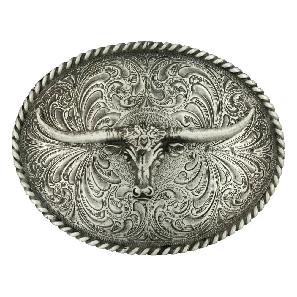 Montana West Western Buckle - Antiques Steerhead