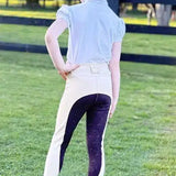 Performa Ride Youth Two Tone Show Tights - Vanilla