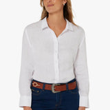 Pilbra Womens Florence Classic Linen Shirt - White