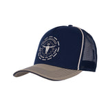Pure Western Oscar High Profile Trucker Cap - Navy/Tan