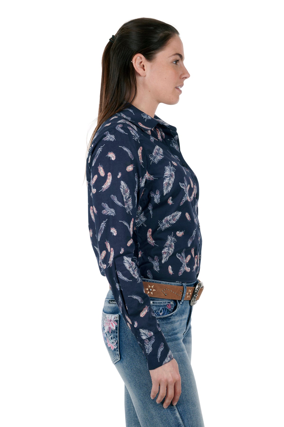 Pure Western Womens Alaya Shirt - Navy