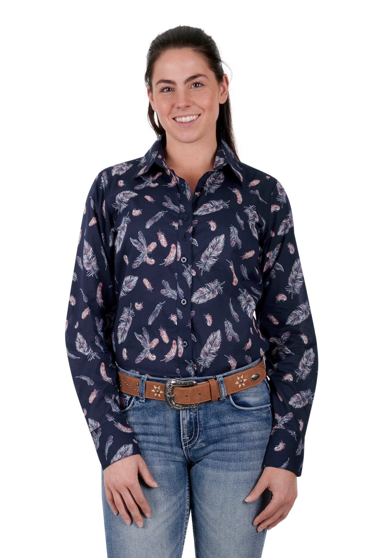 Pure Western Womens Alaya Shirt - Navy