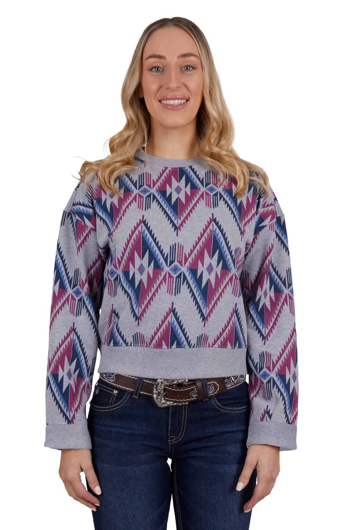 Pure Western Womens Alexis Crew - Multi