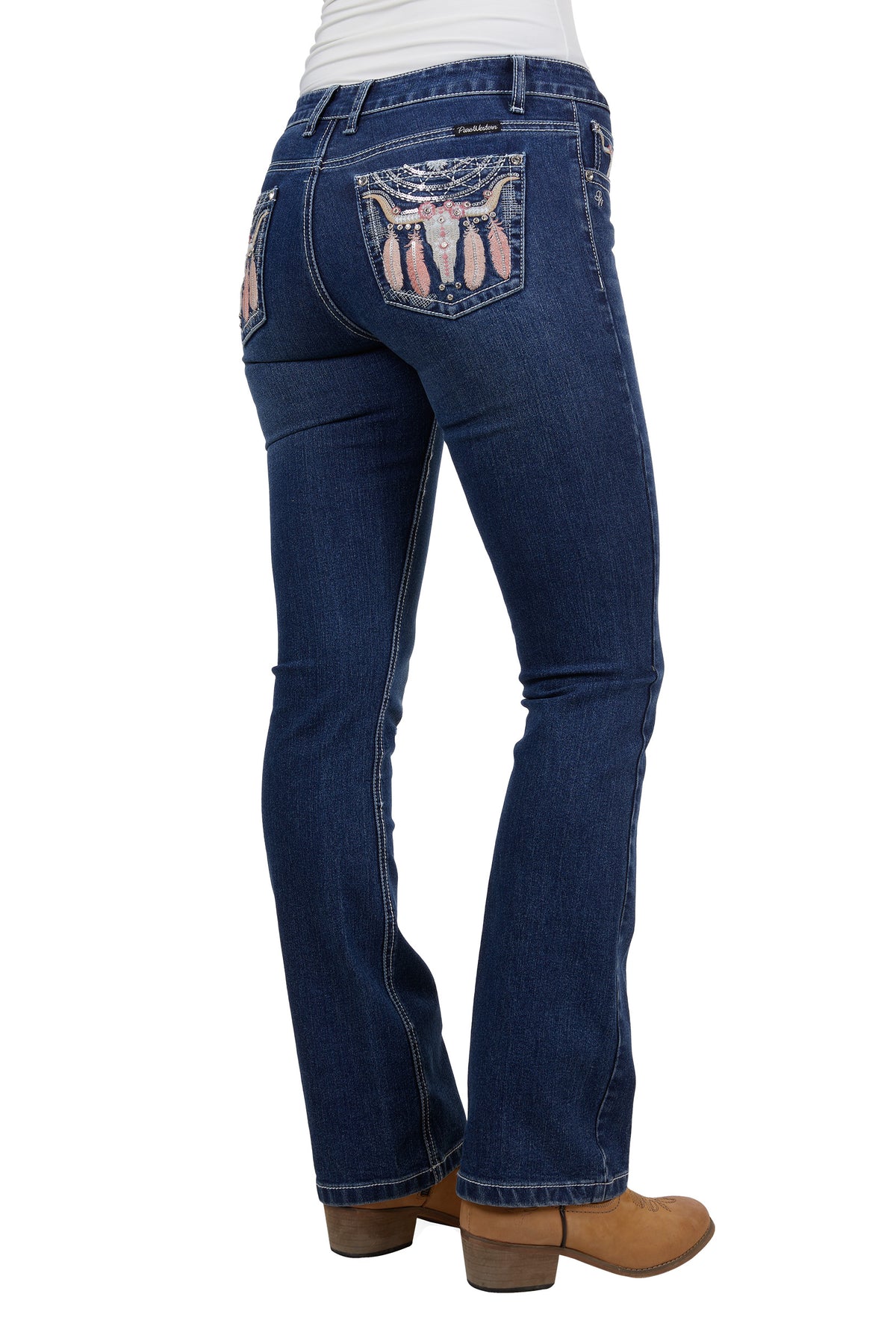 Pure Western Womens Ava Boot Cut Jean 32 Leg - Indigo