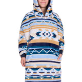 Pure Western Kids Aztec Snuggle Hoodie - Natural/Blue