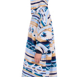 Pure Western Kids Aztec Snuggle Hoodie - Natural/Blue