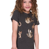 Pure Western Girls Bonita Tee - Charcoal Marle