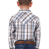 Pure Western Boys Evan Shirt - White/Tan