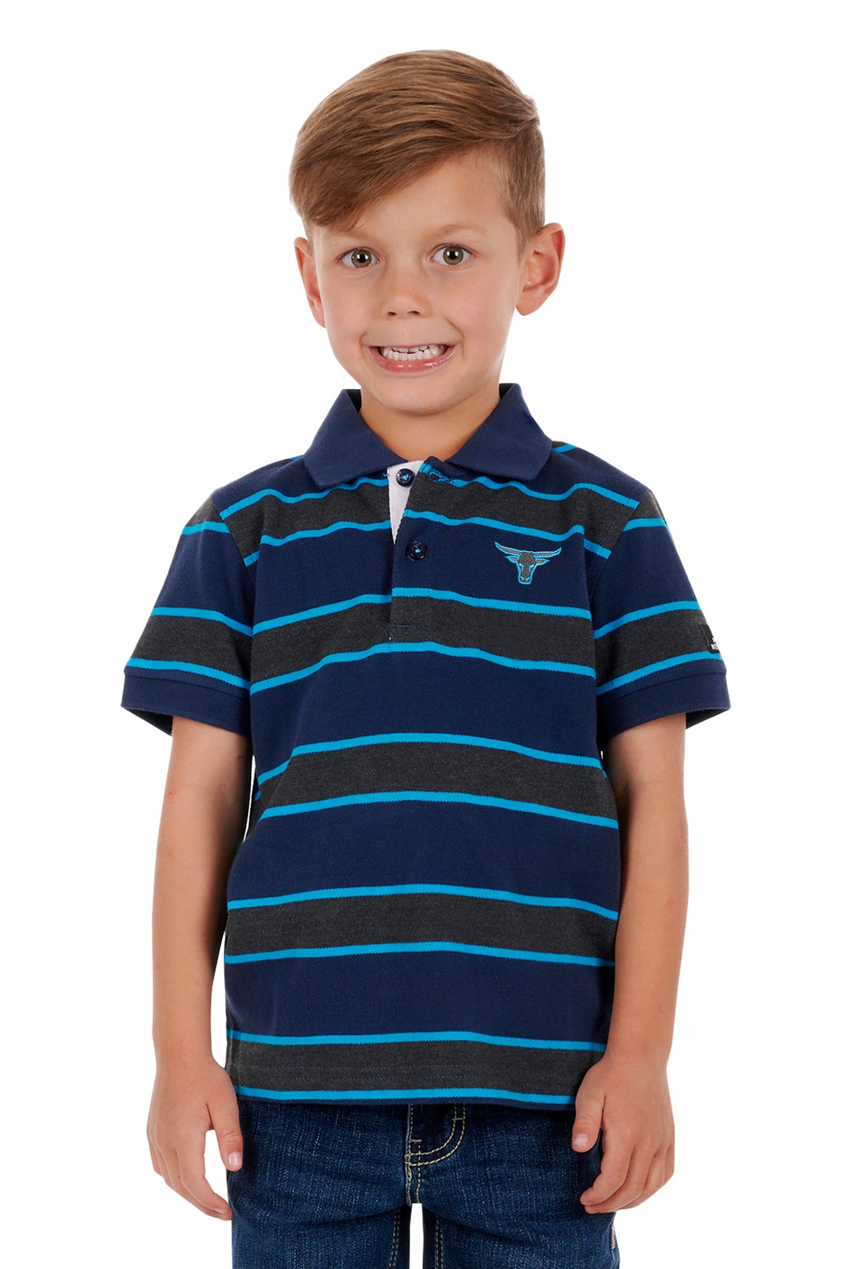 Pure Western Boys Peter Polo - Navy/Charcoal