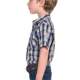 Pure Western Boys Peter Shirt - Navy/Tan