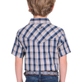 Pure Western Boys Peter Shirt - Navy/Tan