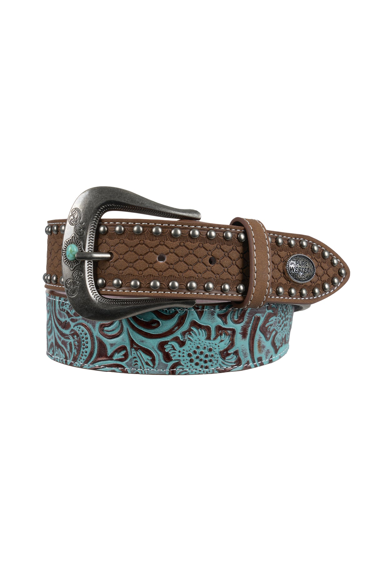 Pure Western Brielle Belt - Tan/Turquoise