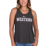 Pure Western Womens Cindy Tank - Charcoal Marle