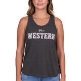 Pure Western Womens Cindy Tank - Charcoal Marle
