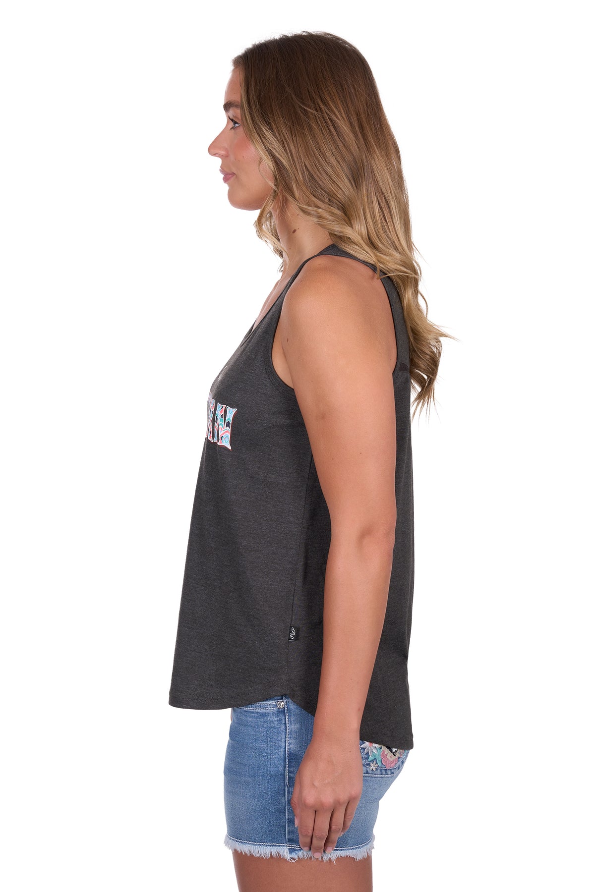 Pure Western Womens Cindy Tank - Charcoal Marle