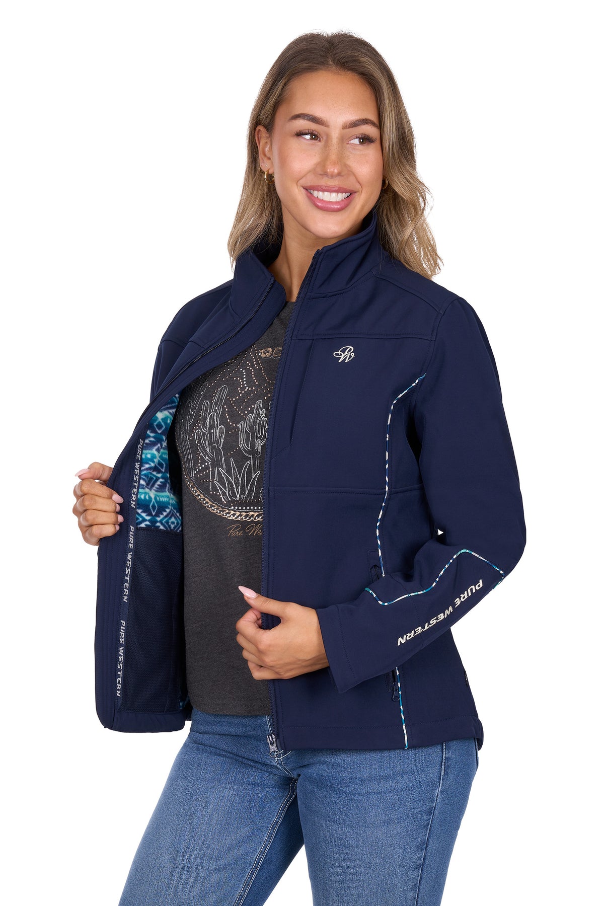 Pure Westenr Womens Corine Softshell Jacket - Navy