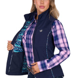 Pure Western Womens Corine Softshell Vest - Navy