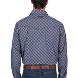 Pure Western Mens Douglas Shirt - Navy/White