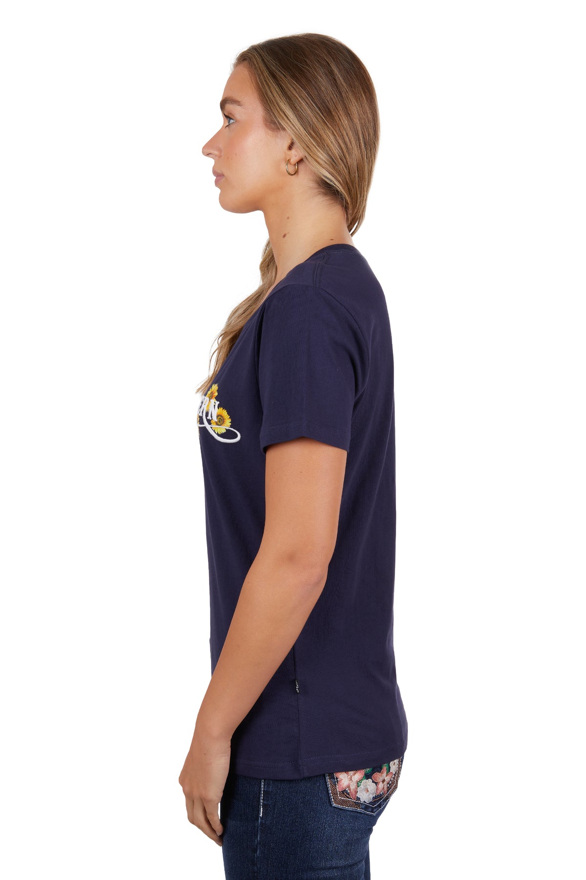 Pure Western Womens Frankie Tee - Navy