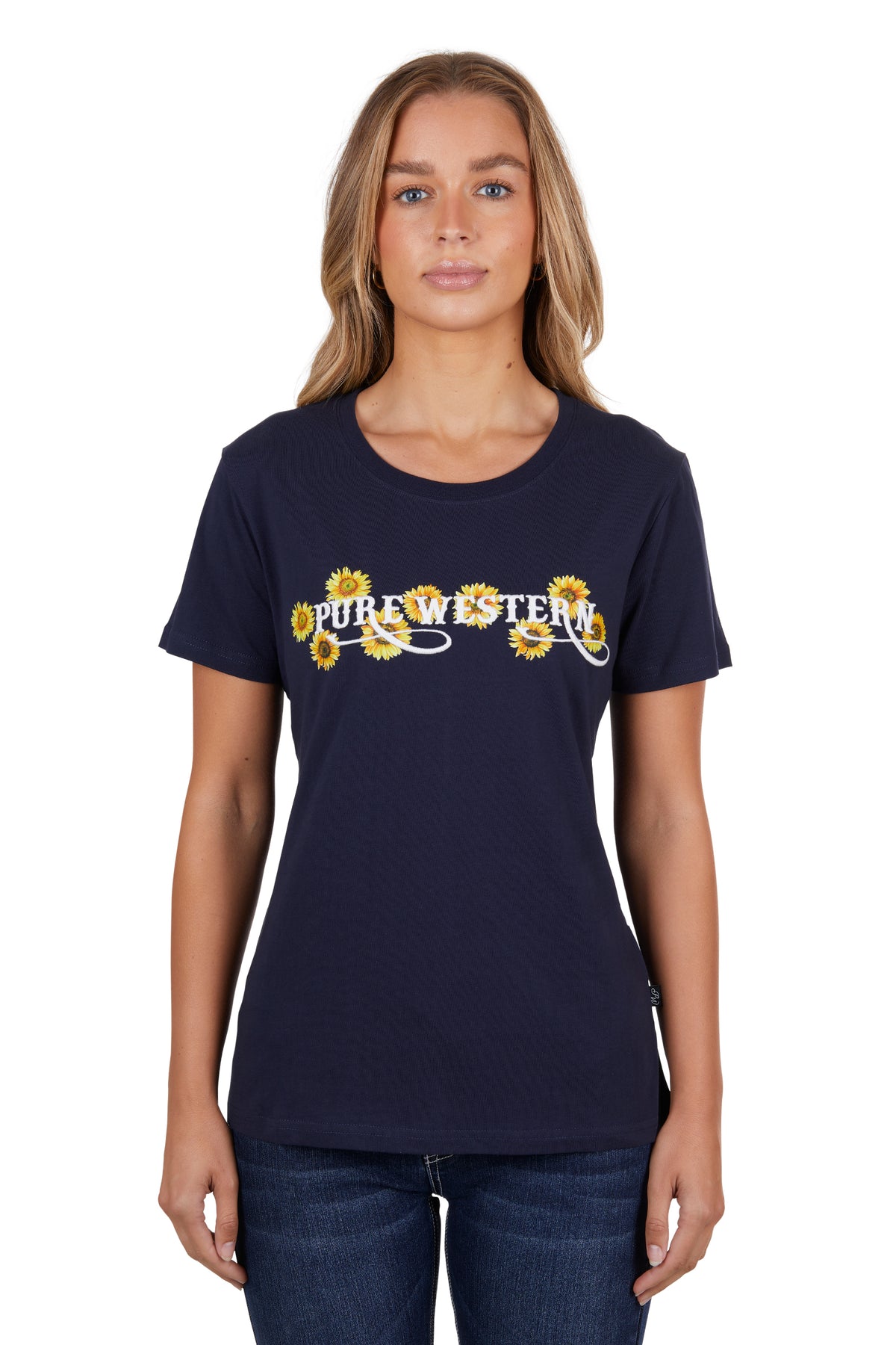 Pure Western Womens Frankie Tee - Navy