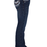 Pure Western Girls Pat Boot Cut Jean - Evening Sky
