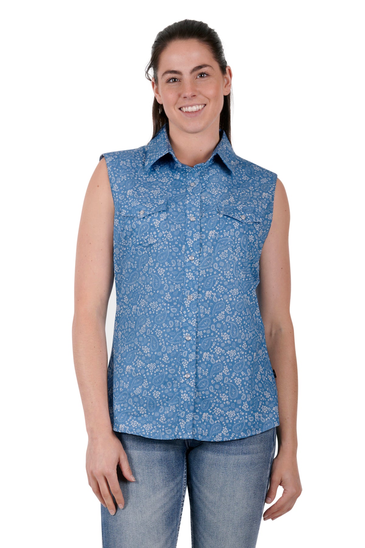 Pure Western Womens Giselle Short Sleeve Shirt - Chambray