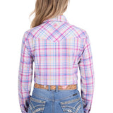 Pure Western Womens Kari Shirt - Pink/Blue