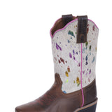 Pure Western Kids Callie Boot - Dark Tan/Rainbow