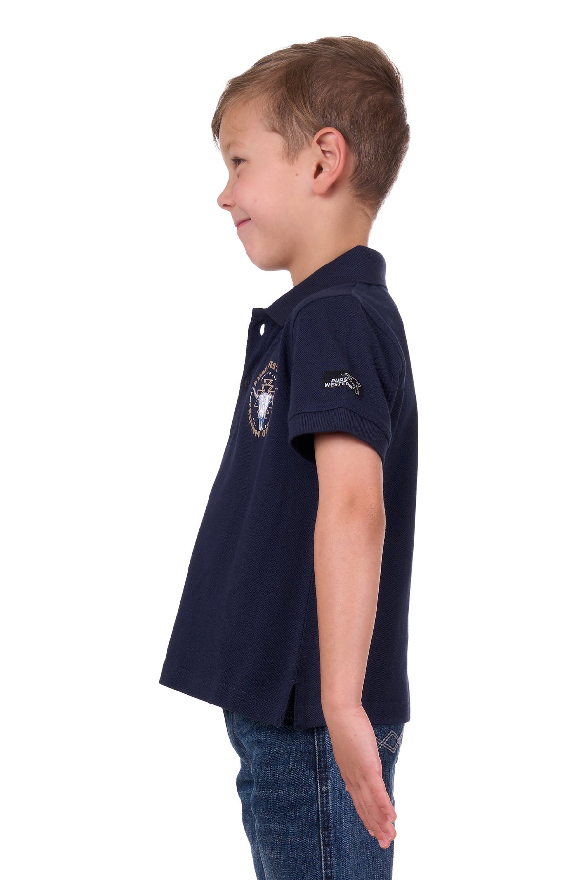 Pure Western Boys Mack Polo - Navy