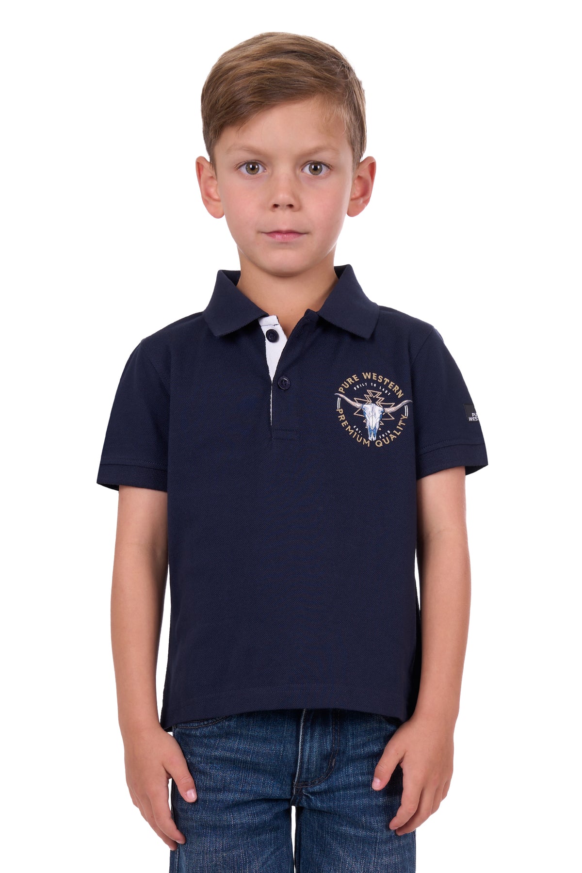 Pure Western Boys Mack Polo - Navy