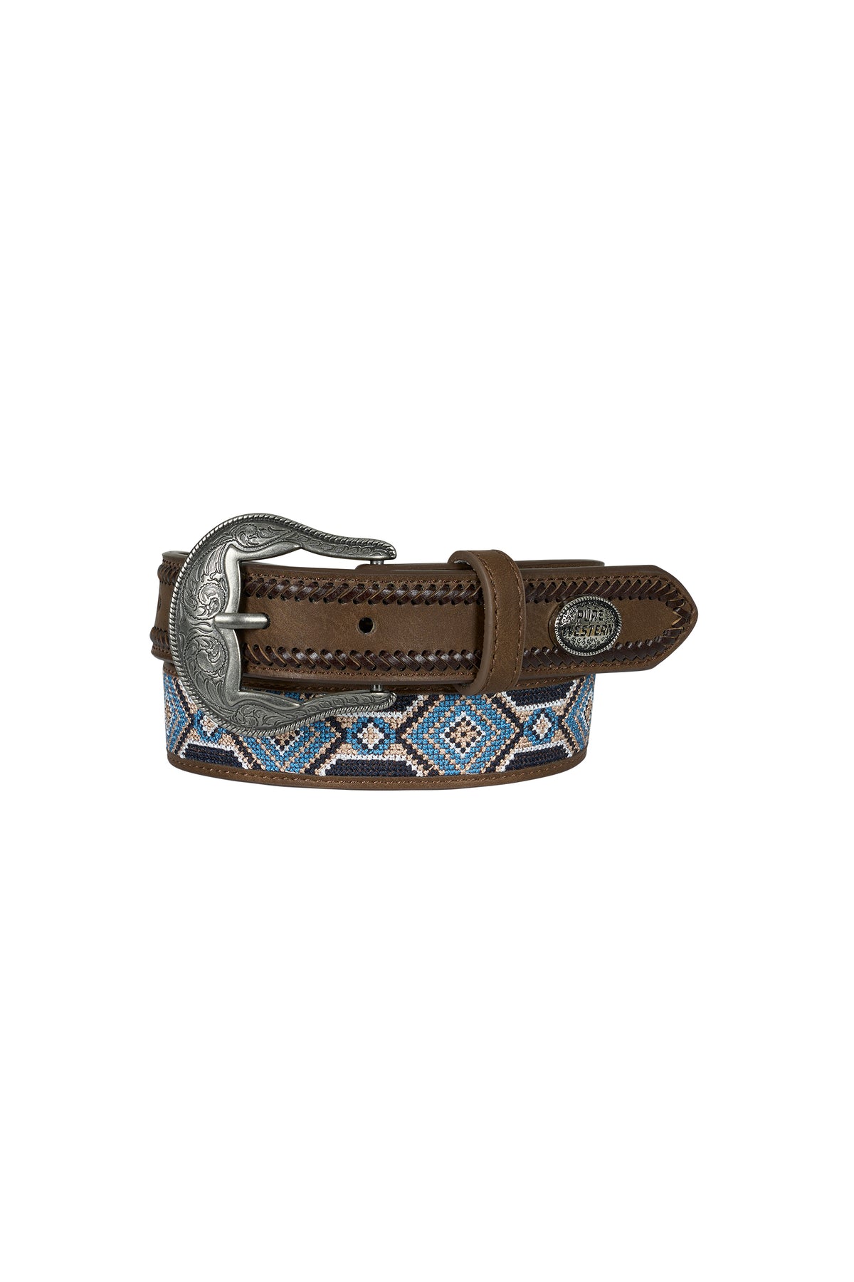 Pure Western Kids Warren Belt - Tan/Multi
