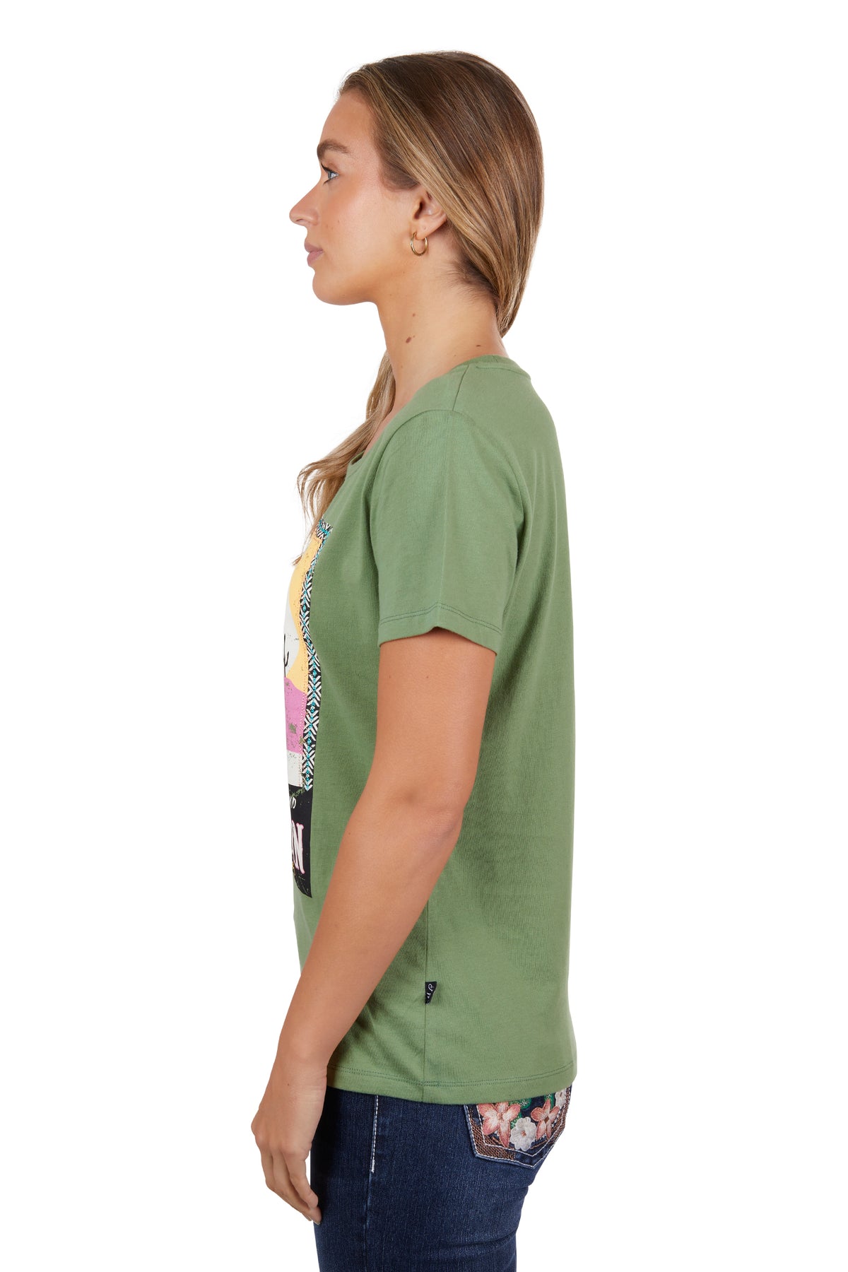 Pure Western Womens Lauren Short Sleeve Tee - Moss