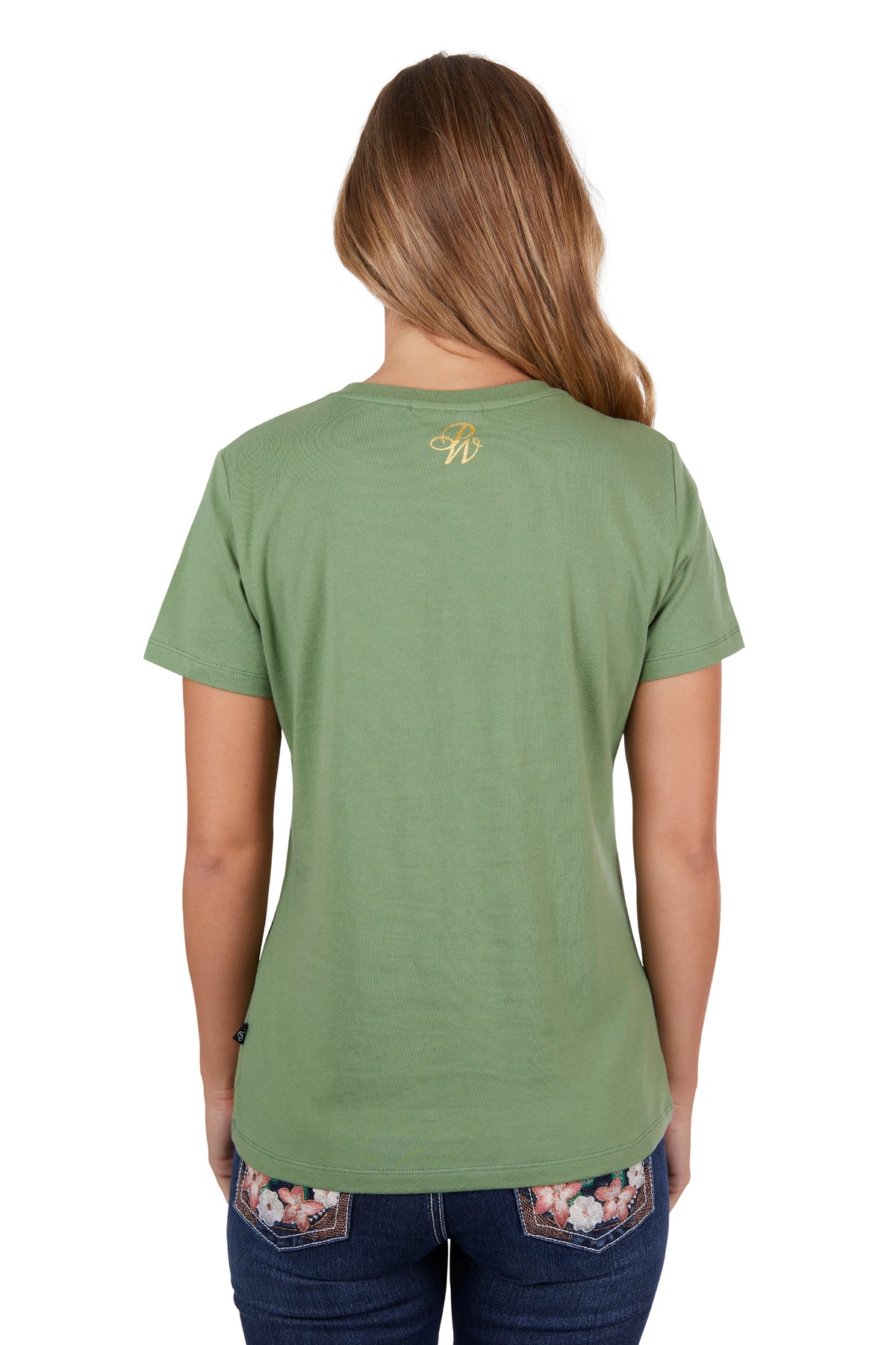 Pure Western Womens Lauren Short Sleeve Tee - Moss