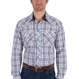 Pure Western Mens Lucas Shirt - White/Blue