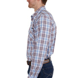 Pure Western Mens Lucas Shirt - White/Blue