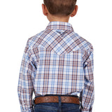 Pure Western Boys Lucus Shirt - White/Blue