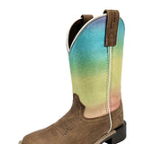 Pure Western Childrens Maggie Boot - Bomber/Rainbow
