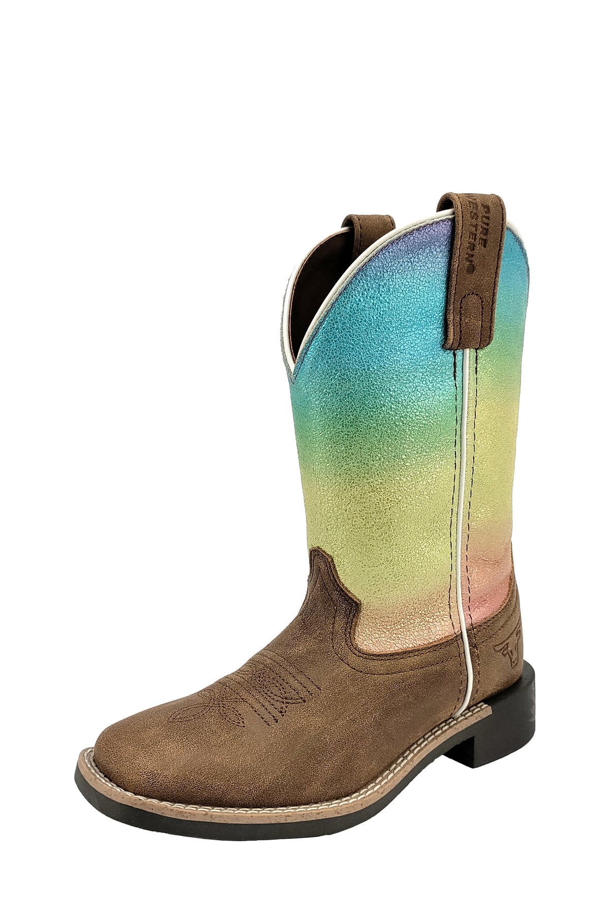 Pure Western Childrens Maggie Boot - Bomber/Rainbow