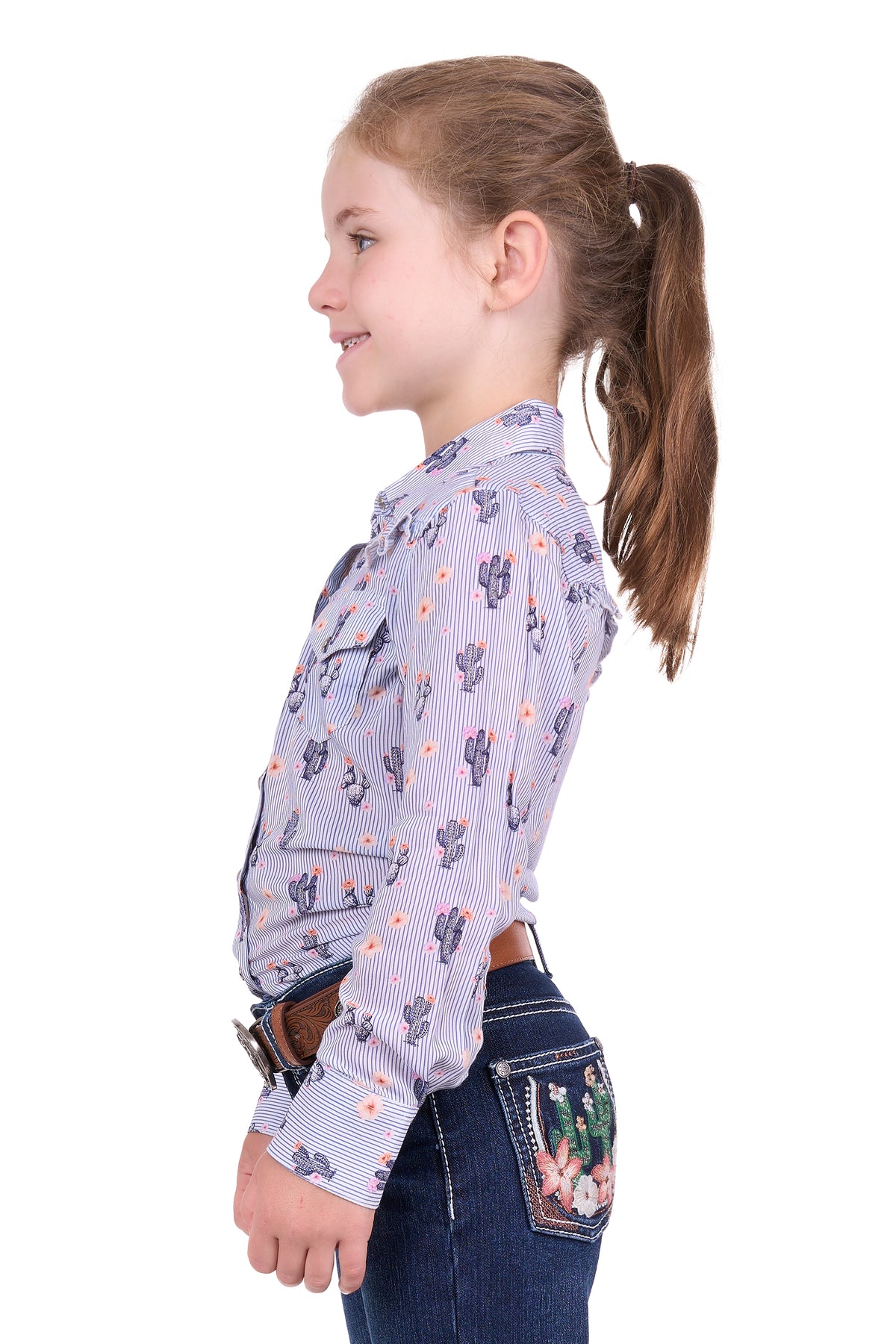 Pure Western Girls Mavis Shirt - Navy