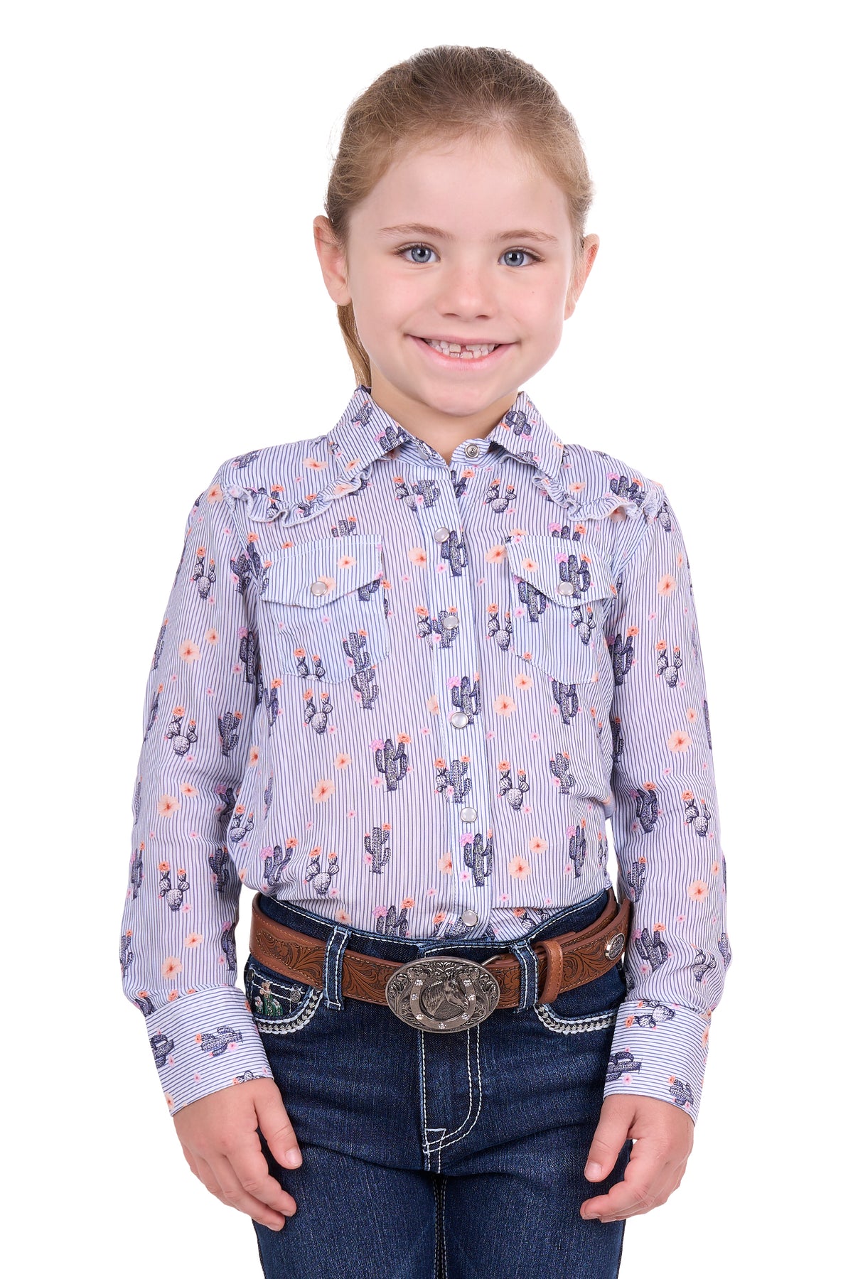 Pure Western Girls Mavis Shirt - Navy