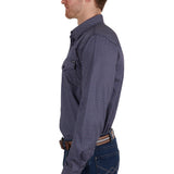 Pure Western Mens Avondale Shirt - Navy/Orange