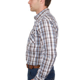 Pure Western Mens Evan Shirt - White/Tan
