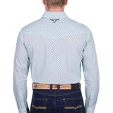 Pure Western Mens Gerald Shirt - Green/Navy