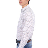 Pure Western Mens Keith Shirt - Navy/Tan