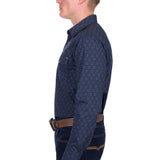Pure Western Mens Marc Shirt - Navy/Multi