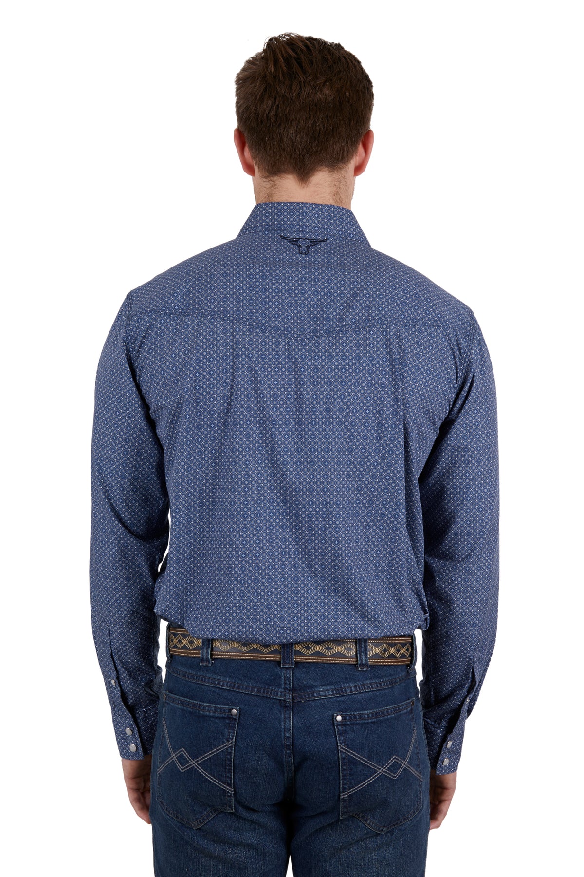 Pure Western Mens Melville Shirt - Navy/White