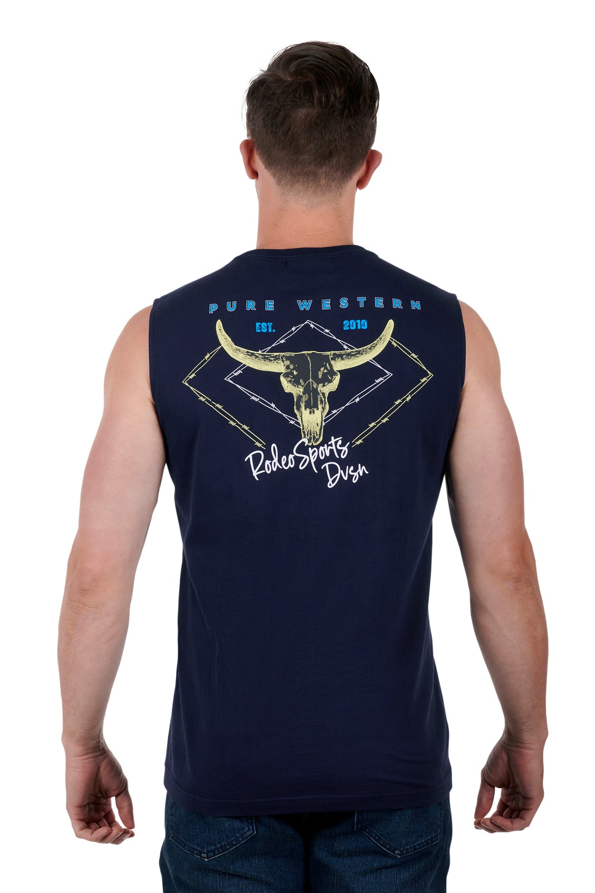 Pure Western Mens Austin Muscle Tank - Navy